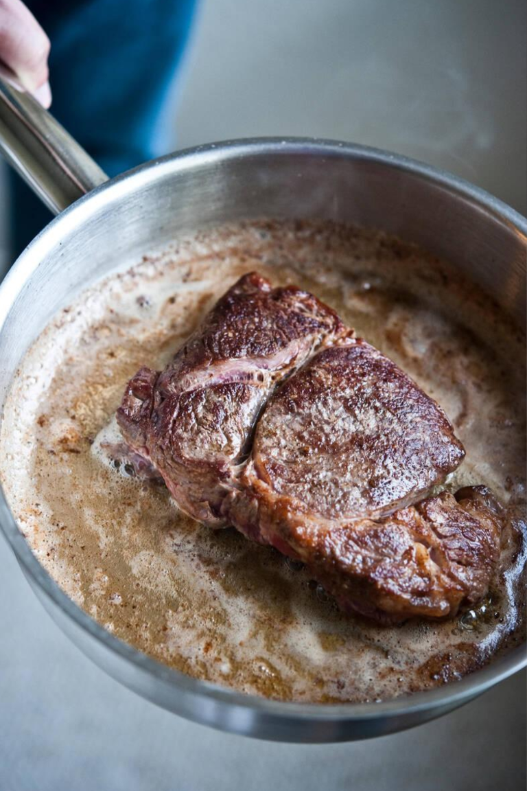 Tender Beef Round Steak with Caramelized Onions and Mushrooms