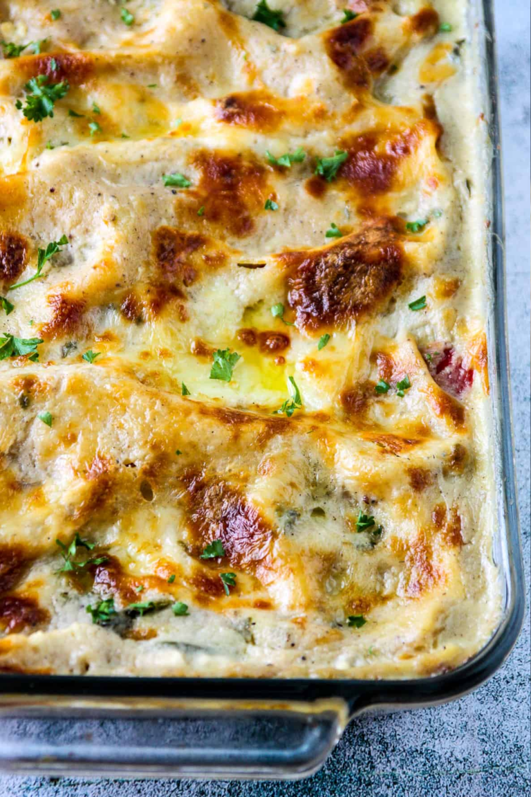 Vegetable Lasagna with White Sauce