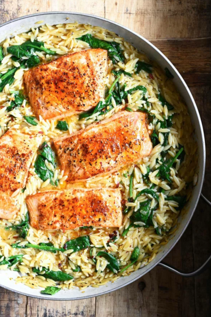 salmon orzo