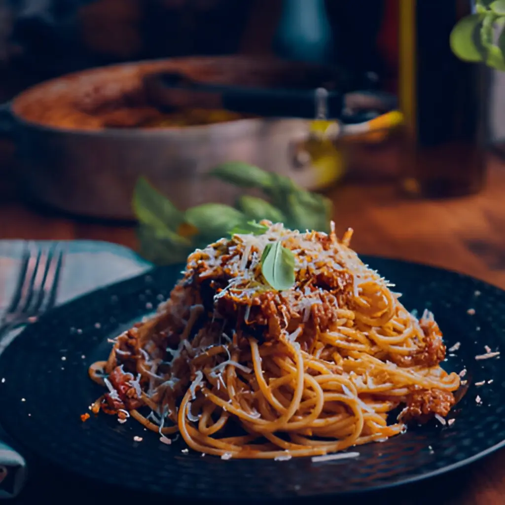 Homemade Spaghetti Pomodoro and Basil Parmesan