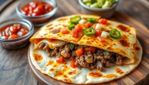 hamburger quesadilla