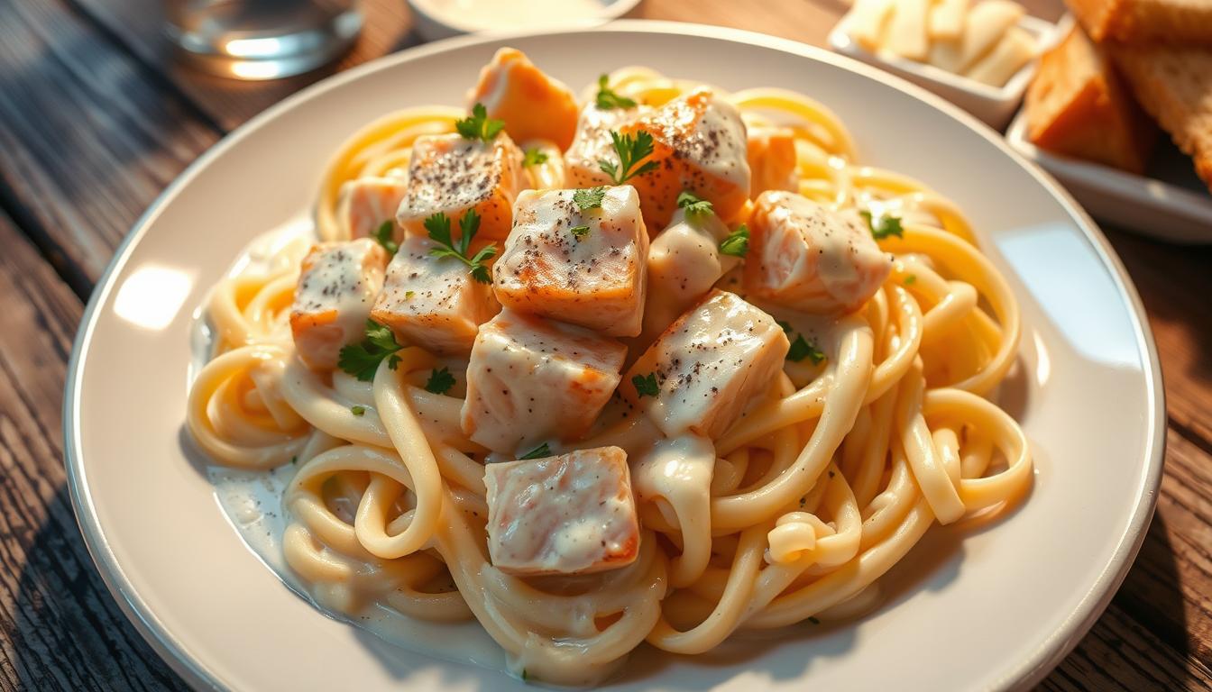 salmon alfredo