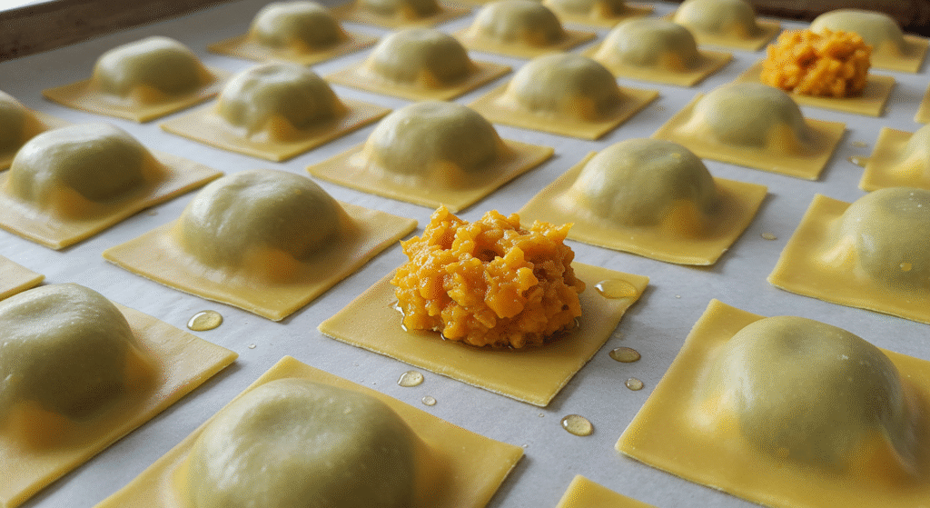 Roasted Butternut Squash and Chicken Ravioli