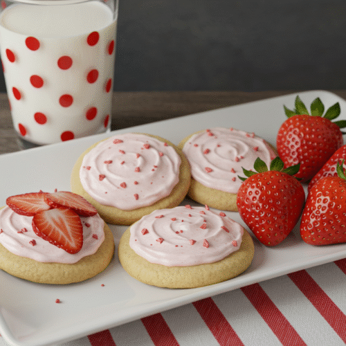 Strawberry Buttercream Sugar Cookies