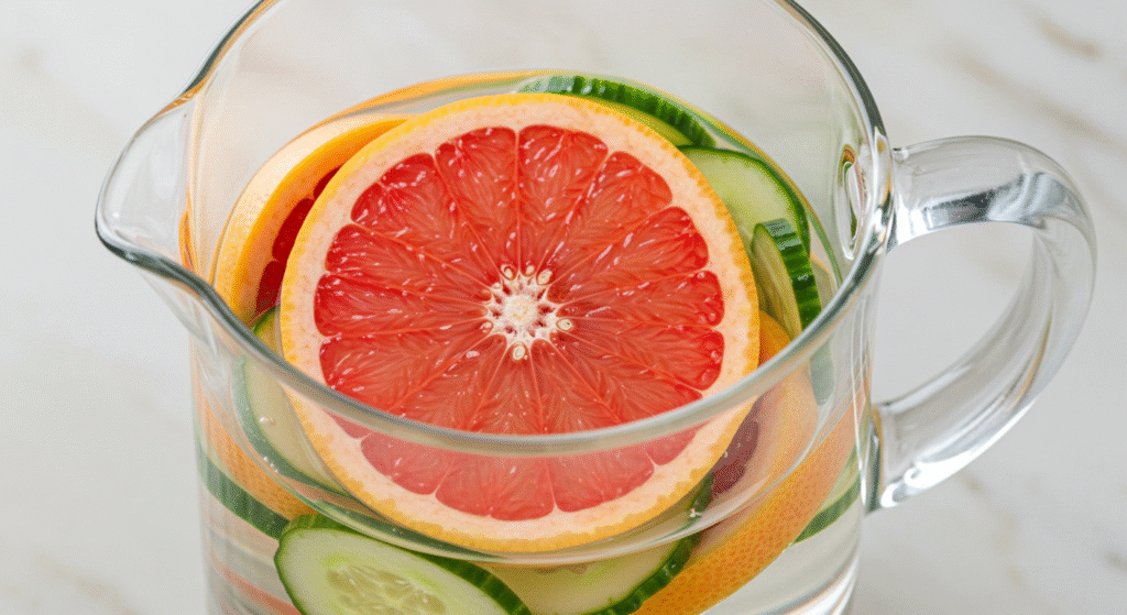 Cucumber Grapefruit Water