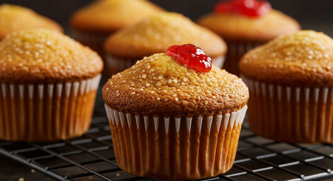Orange Ricotta Muffins with Strawberry Jam