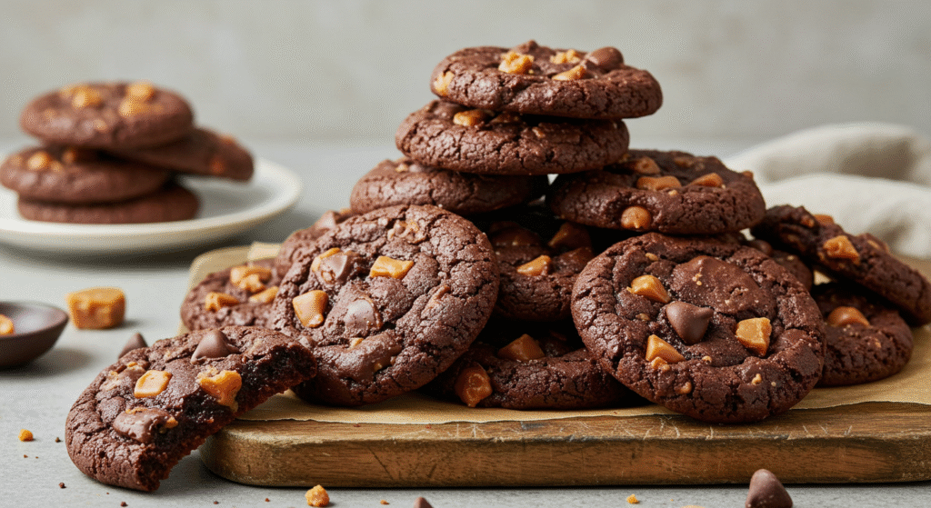 Double Chocolate Toffee Cookies