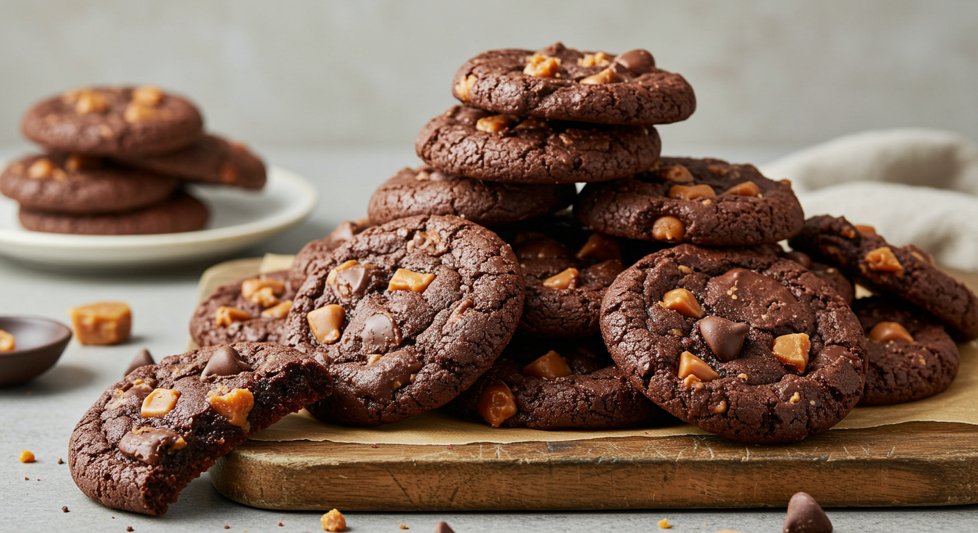 Double Chocolate Toffee Cookies
