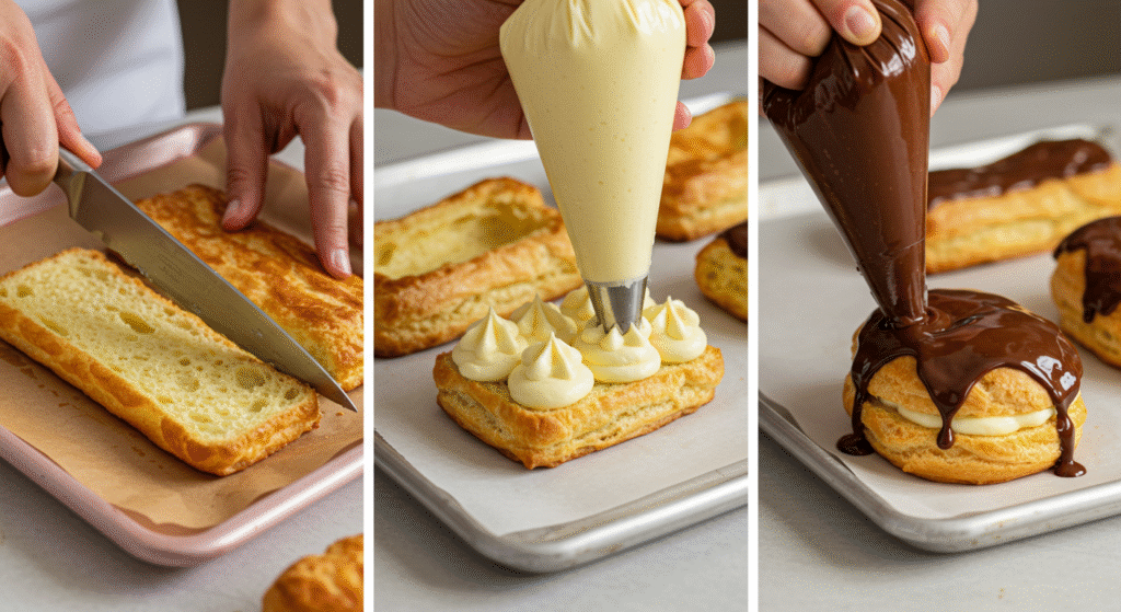 Boston Cream Puff Cakes