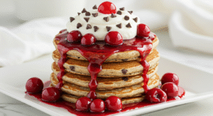 Chocolate Cherry Pancakes