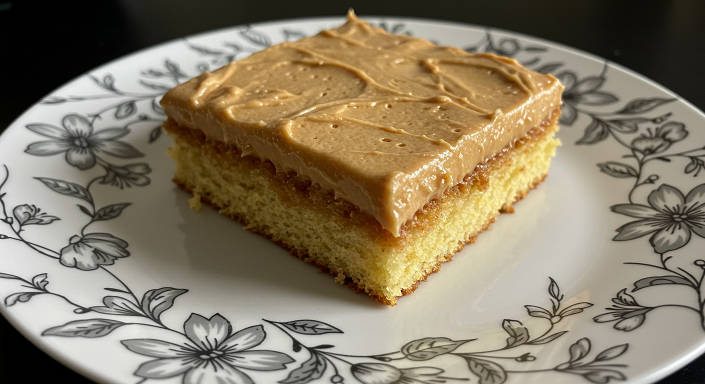 Hot Water Sponge Cake with Quick Caramel Frosting