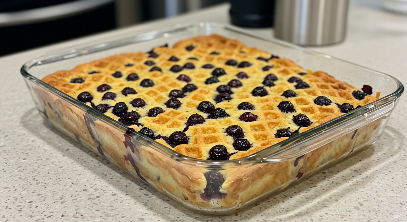 Baked Blueberry Waffles