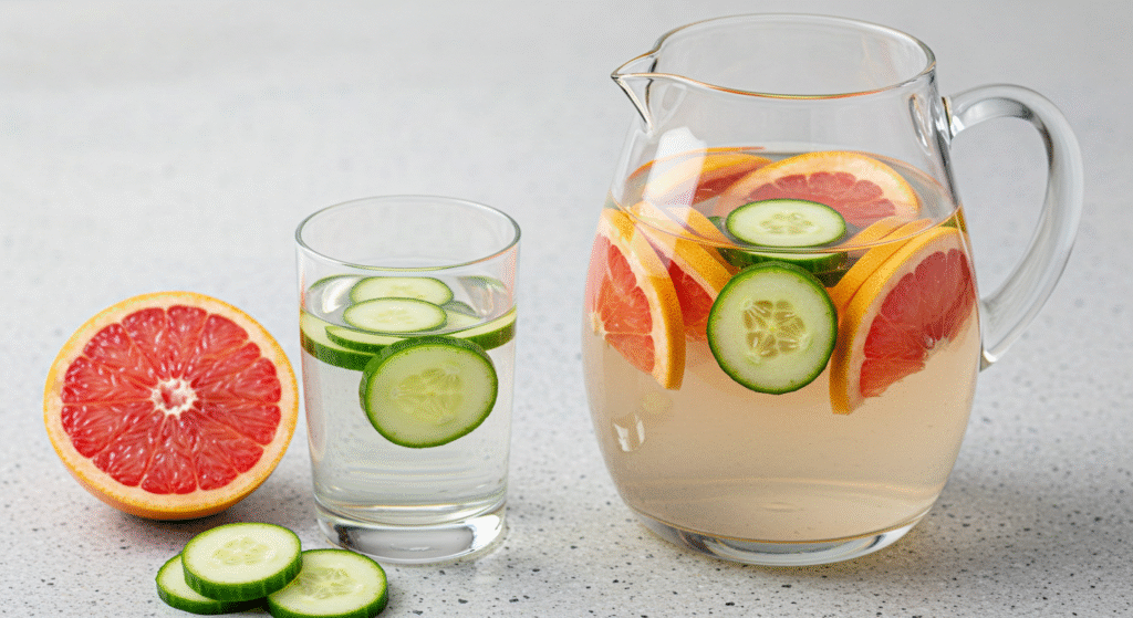 Cucumber Grapefruit Water