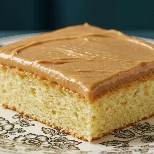Hot Water Sponge Cake with Quick Caramel Frosting
