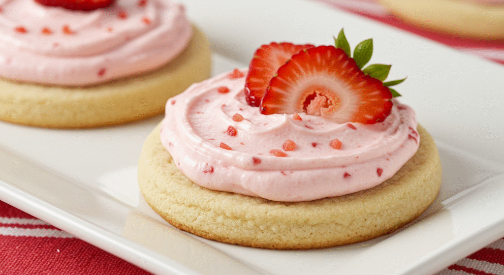 Strawberry Buttercream Sugar Cookies
