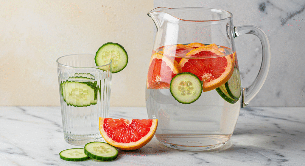 Cucumber Grapefruit Water
