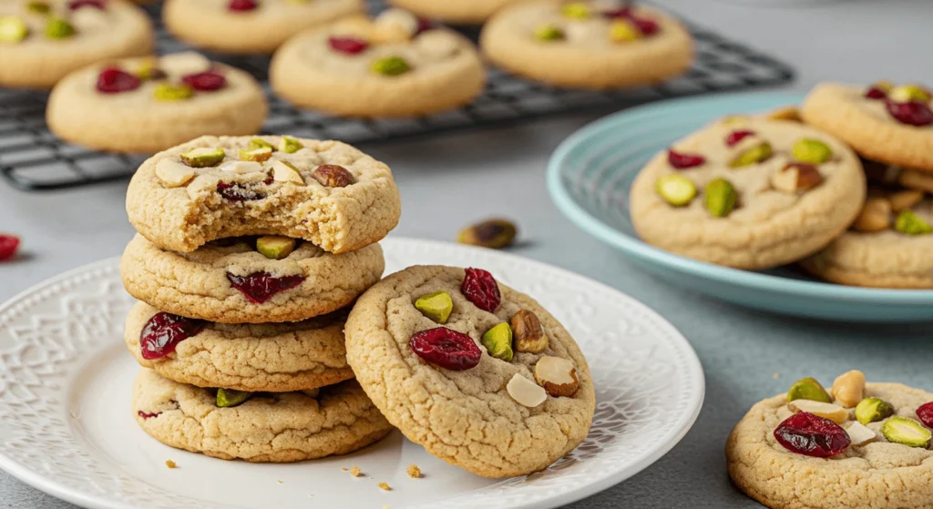 Cranberry Ginger Pistachio Sugar Cookies