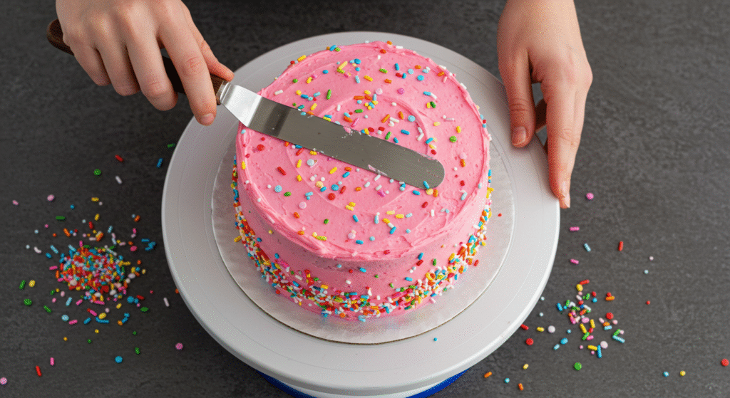 pink birthday cake