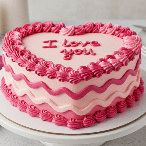 heart birthday cake