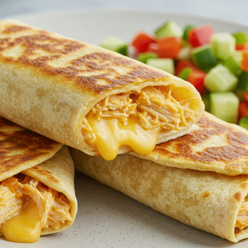 Cheesy Garlic Chicken Wraps