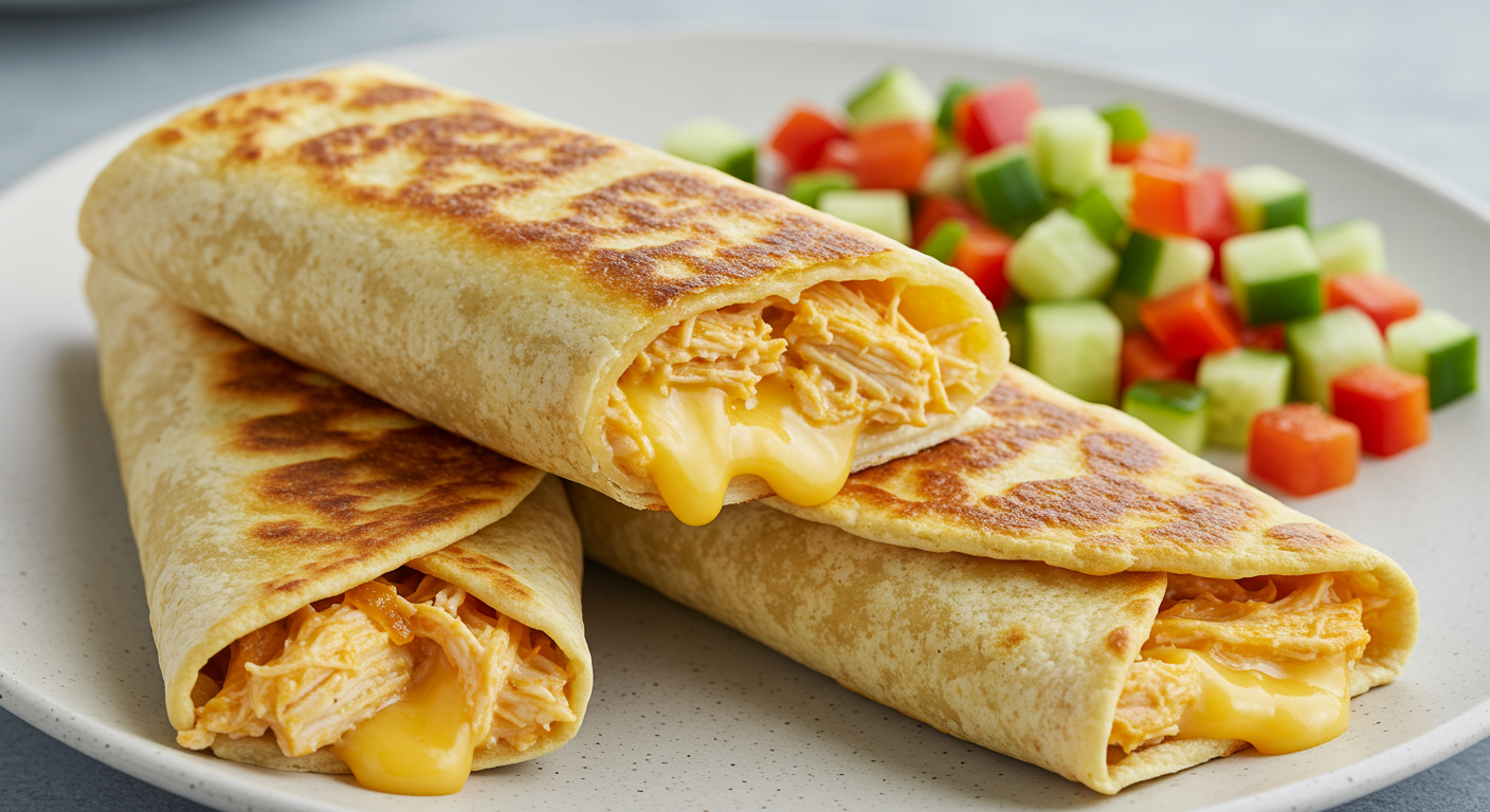 Cheesy Garlic Chicken Wraps