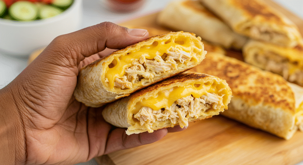 Cheesy Garlic Chicken Wraps