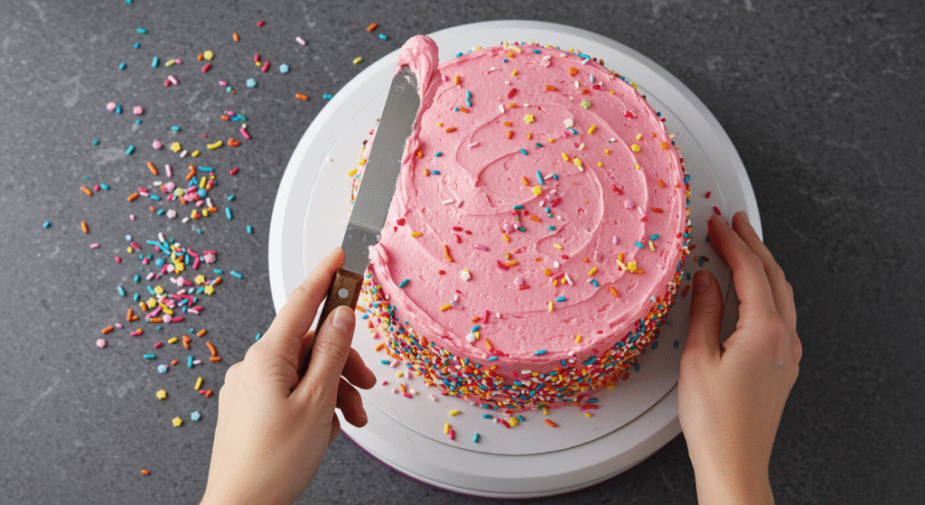 pink birthday cake